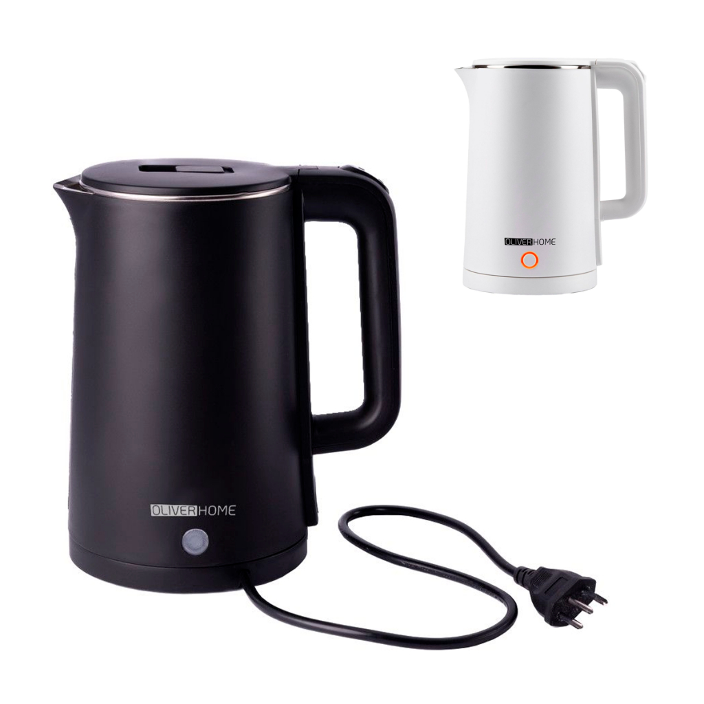 Chaleira Elétrica Térmica Moderno 1.5 L preta e branca 110V/220v OliverHome