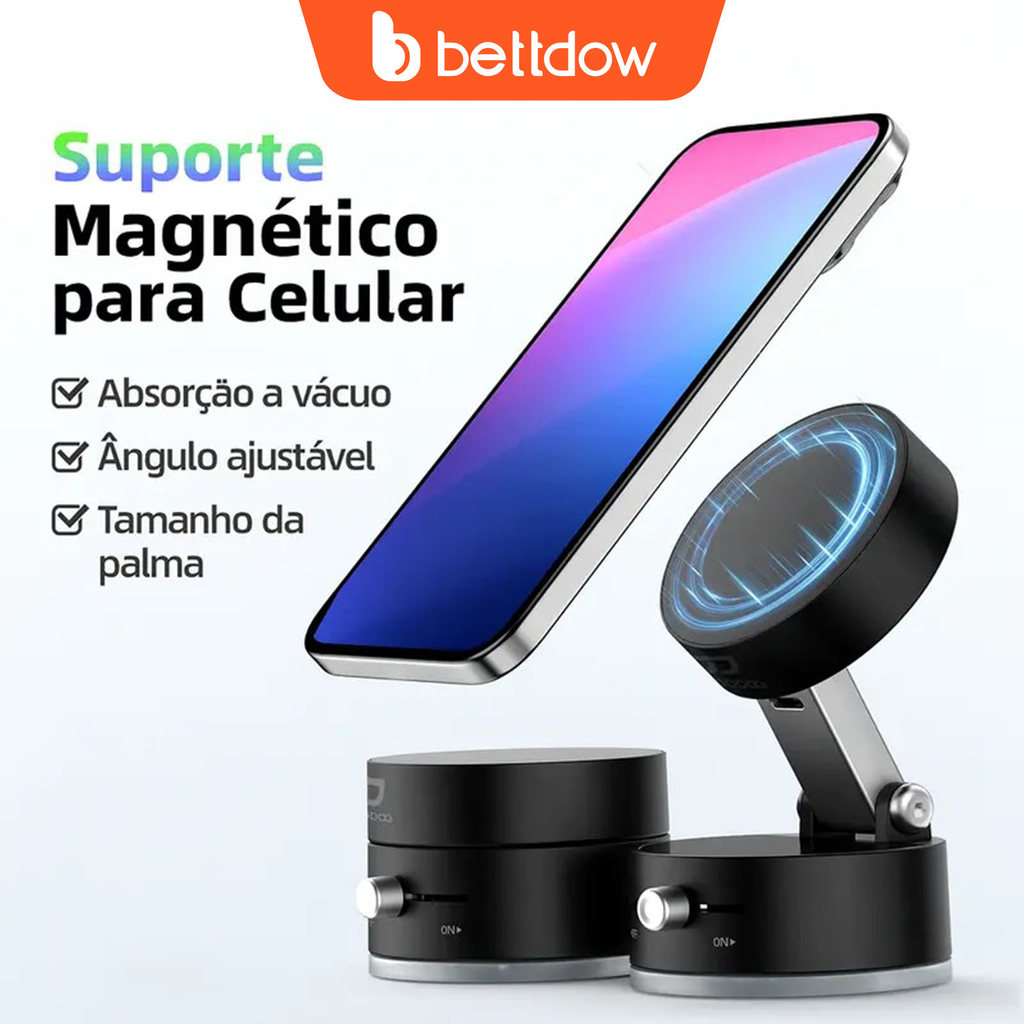 Suporte para telefone BETTDOW dobrável bidirecional comutável magnético e absorção de vácuo sem rast
