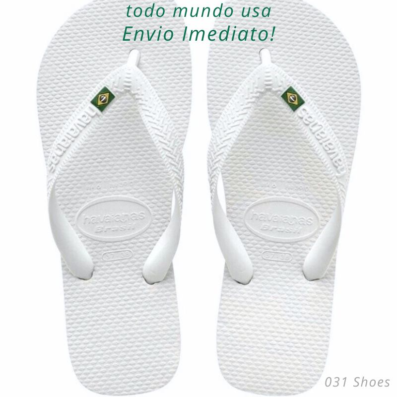 Chinelo Sandália de Dedo Brasil Havainas com Bandeirinha – Branca ou Preta – Super Promoção