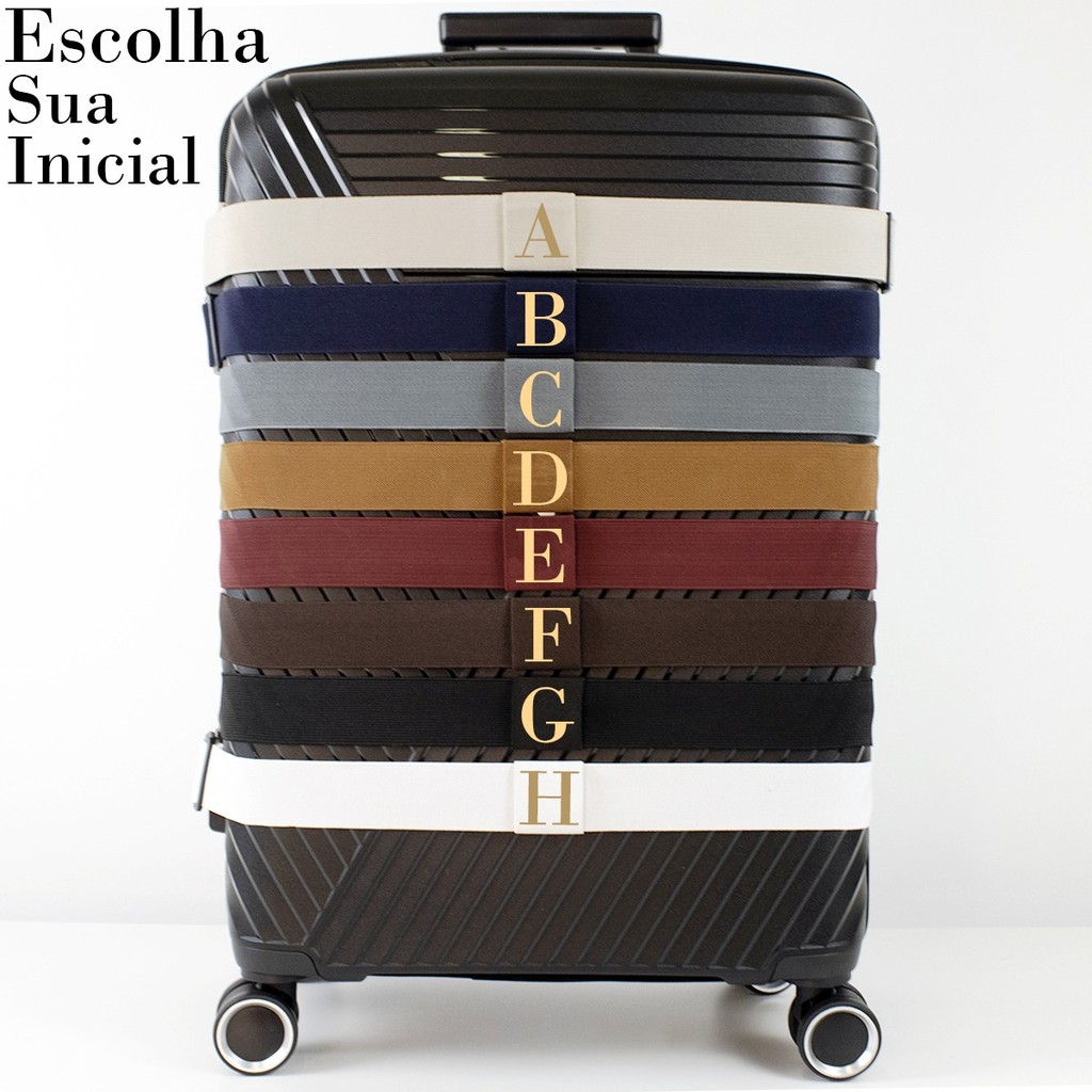 Cinta para Mala Personalizada Com A Inicial do Nome Identificadora Com Proteção Para Bagagem Extra
