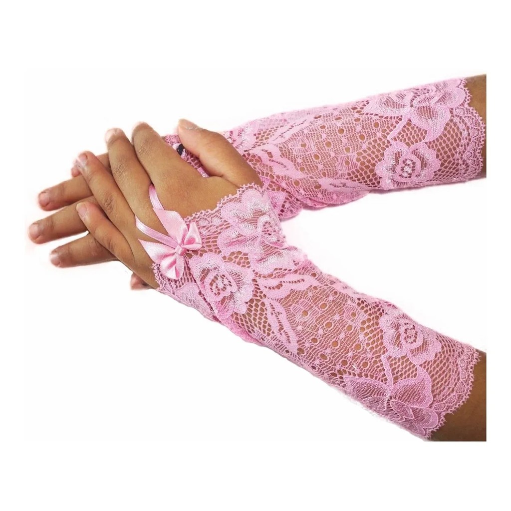 Luvas infantil de rendinha- Confecção Própria – Balé Casamento Daminha Teatro Aniversário Brincadeir