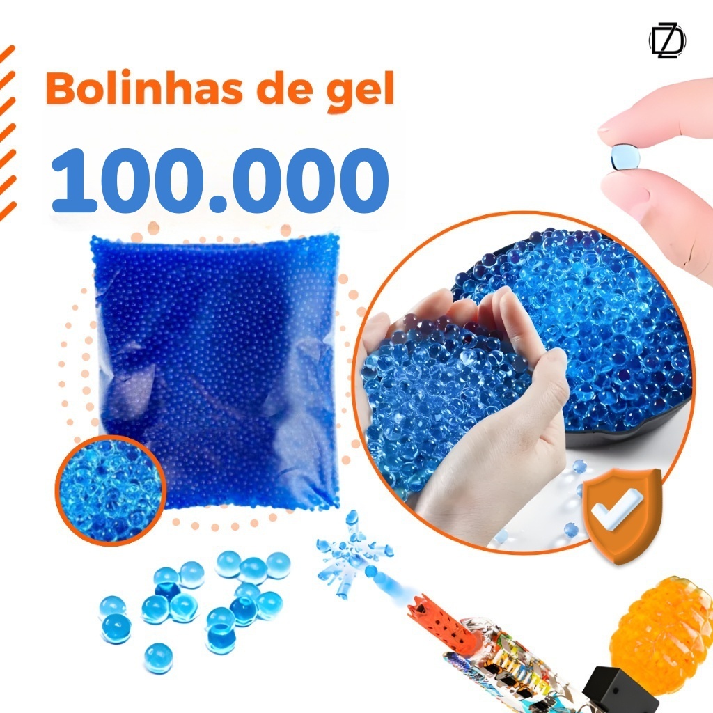 100000 / 100 Mil Bolinha De Gel 7mm Cresce Na Aágua Para Arminha Orbeez