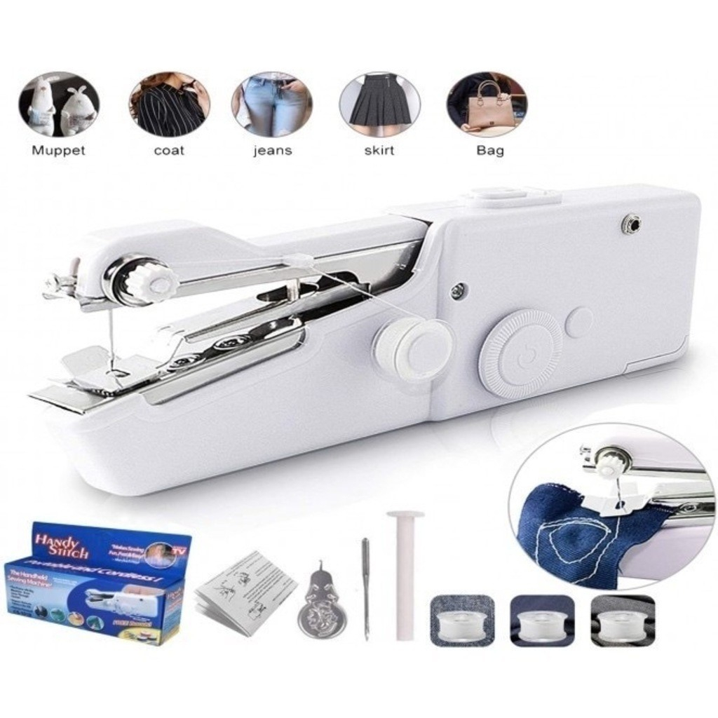 Máquina Costura Portátil Sem Fio – Compacta p/ Pequenos Reparos em Roupas – Econômica