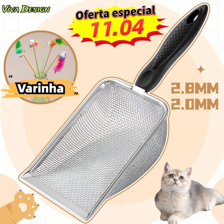 Pá Peneira de Areia Coletora Higiênica Pet Gato 