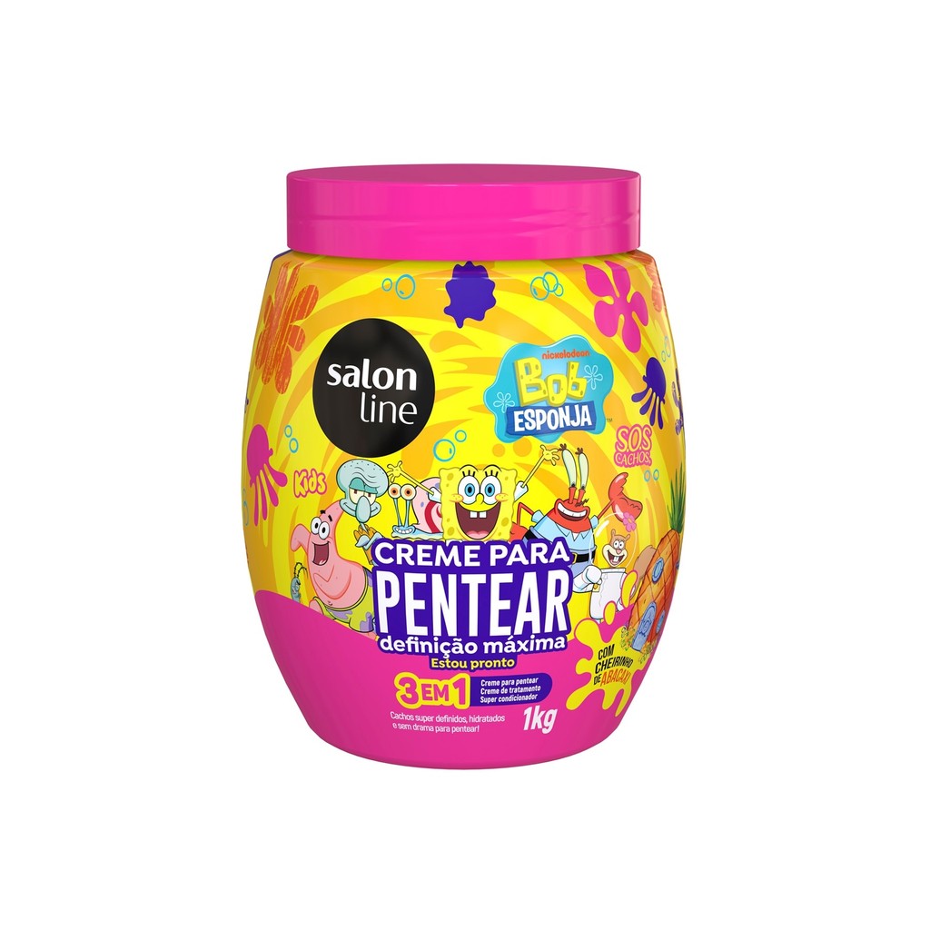 Creme para Pentear Bob Esponja SOS Cachos Kids 1kg