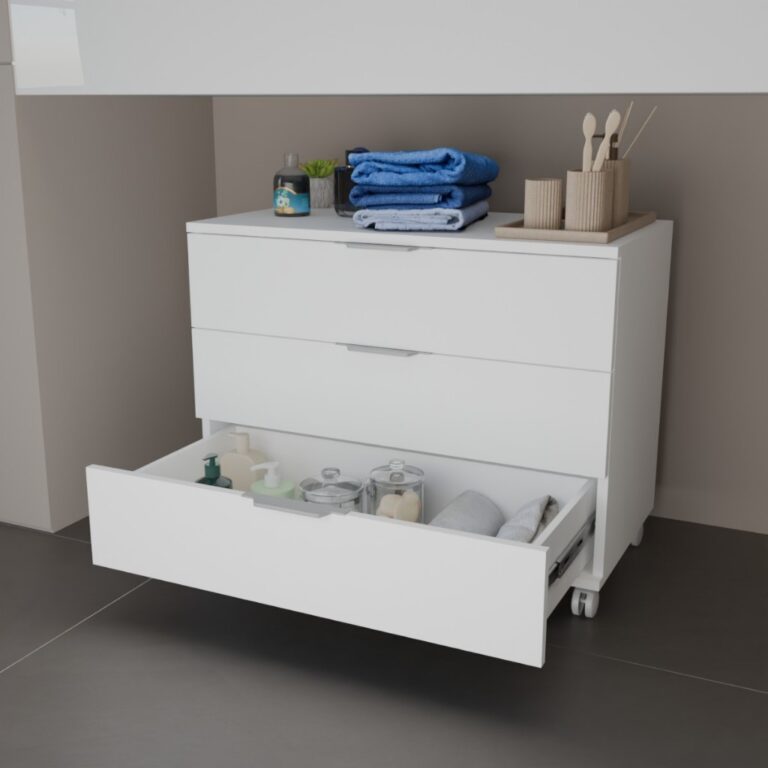 Gaveteiro 3 Gavetas Com Rodizio Para Banheiro Escr