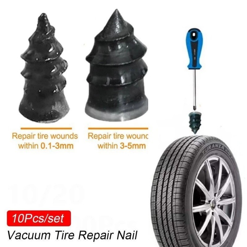 10 Kit De Pregos De Reparo De Pneus A Vácuo Universal Para Motocicletas e carros