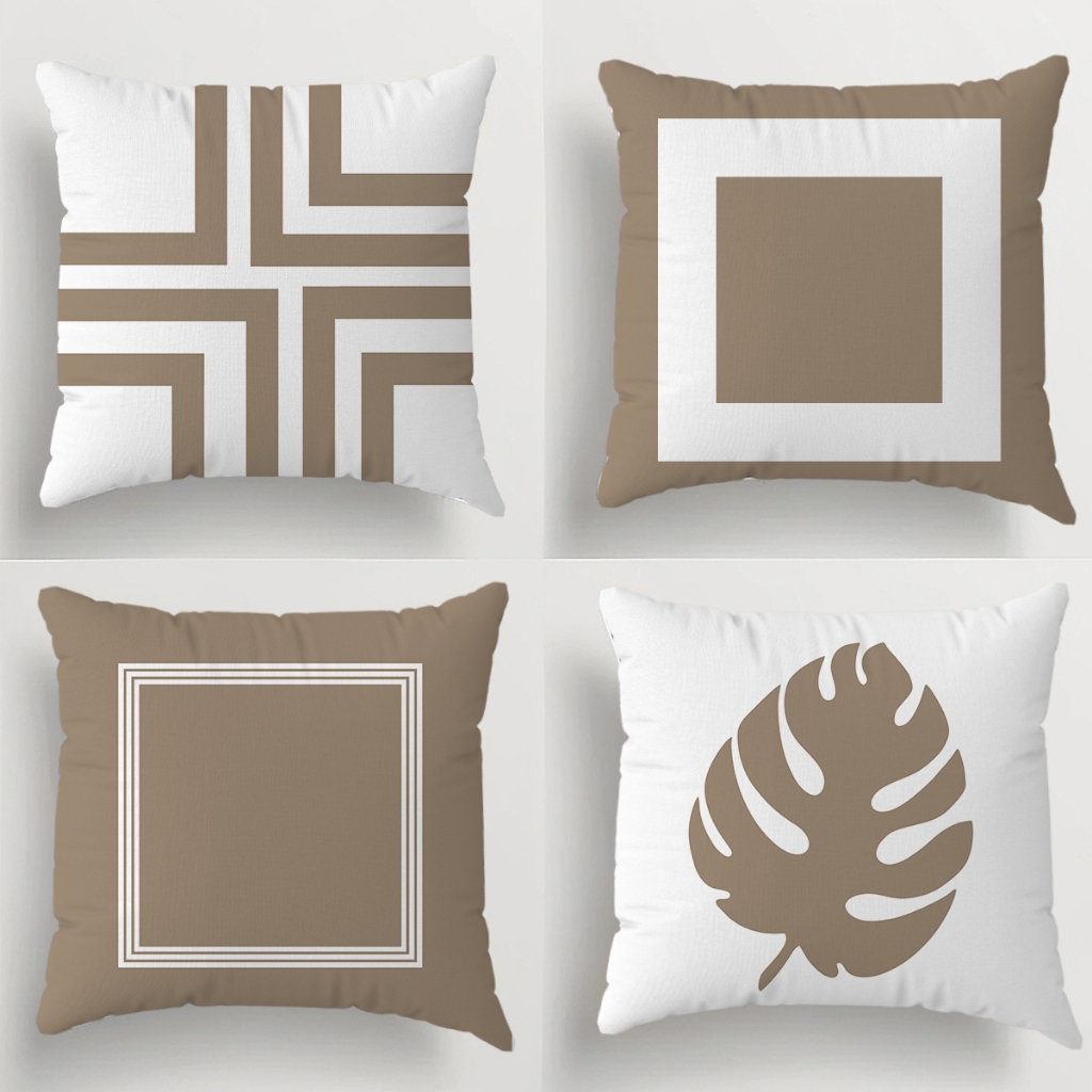 Kit Com 04 Capas Para Almofadas Decorativas Ideal Para Decoração de Quarto e Sala com Zíper