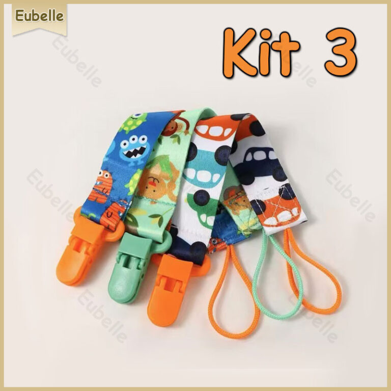 3 Peças Prendedor De Chupeta De Bebê Com Corrent