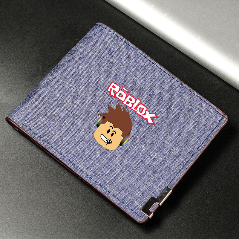 Roblox Crianças Carteira Impresso Bifold Menino Lona Moeda Bolsa Anime Mercadoria Estudante Zíper Ad