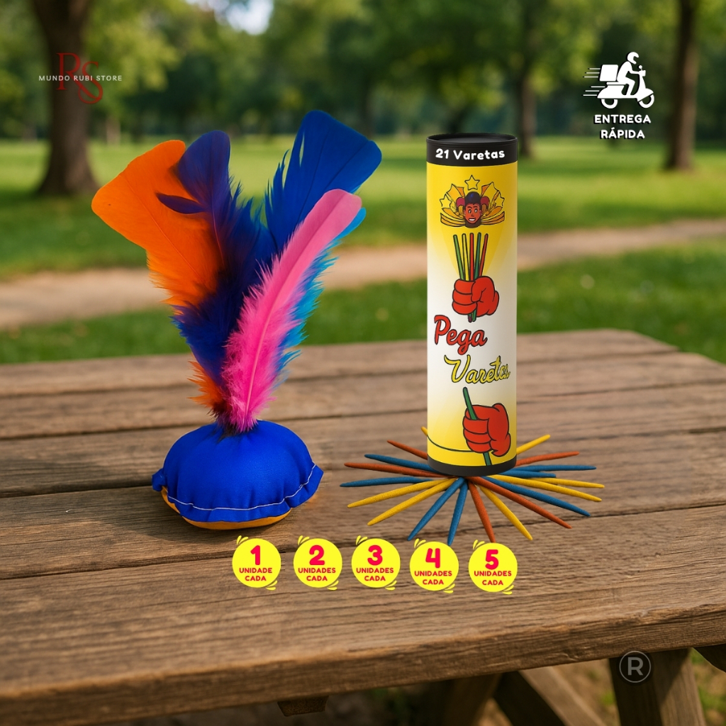 Peteca e Pega Vareta Prendas Aniversário Festa Junina Lembrancinhas Diversão 1 a 5 Unid. Envio Imedi