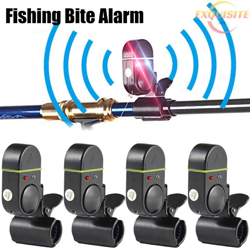 [EL] Alarme De Pesca Isca De Mordida De Peixe Alerta Som Indicador De Luz LED Clip-on Vara Campainha