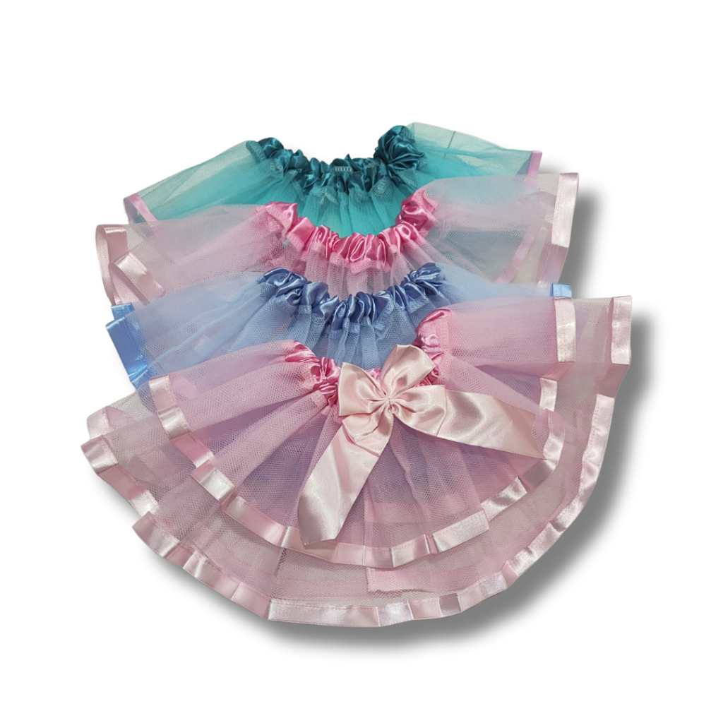 Saia Tule Bebê para Body Personagem – Recém Nascido até 1 ano – Saia Tutu – 4 Camadas