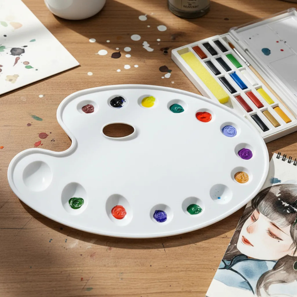 Paleta Godê Para Pintura Artes Artesanatos 9 Cavidades