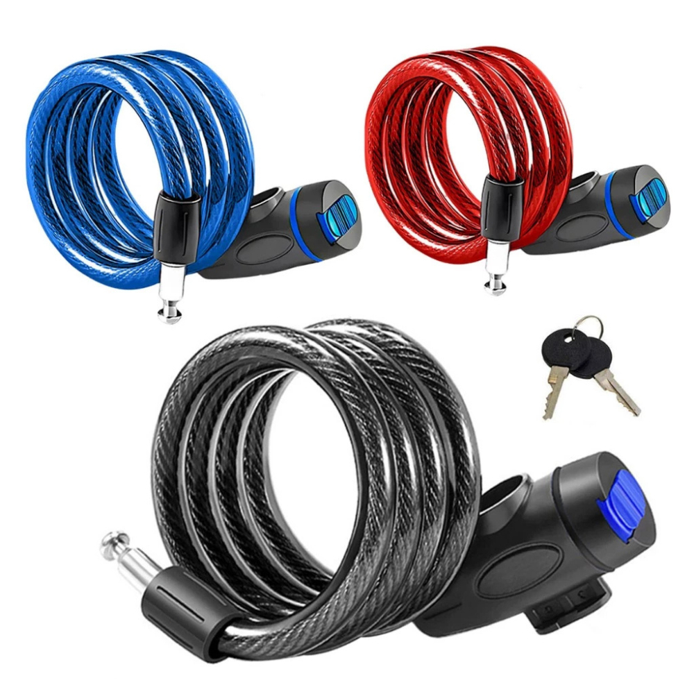 Cadeado De Aço Para Bicicleta E Motocicleta 12x700mm , Com 2 Chaves BT-377