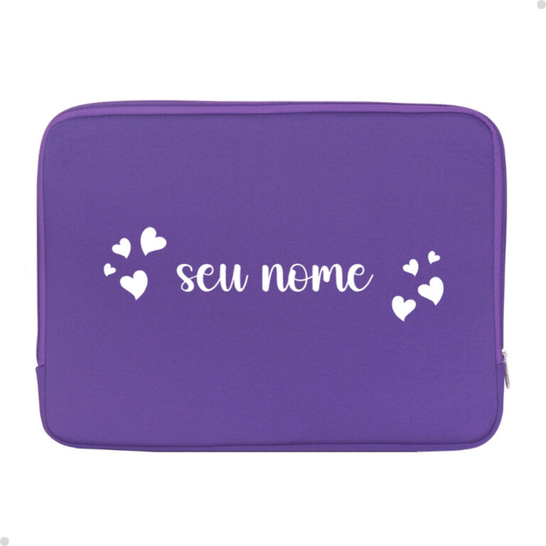 Bolsa Notebook Personalizada Com Seu Nome Coraçõ