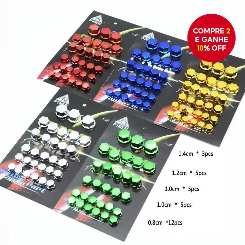 Tampas de parafuso para modificação de motocicletas e veículos elétricos 30pcs locomotiva cor galva