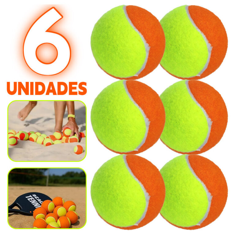 Kit 6 Bolas Beach Tennis Tenis Praia Treino Esport