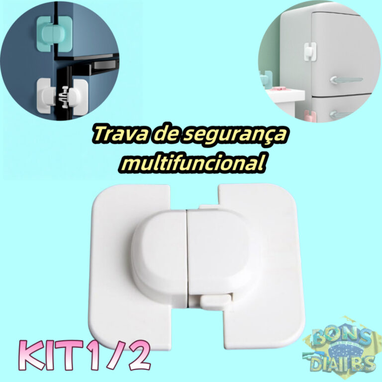Kit 2/1 Trava de segurança para bebês geladeira 