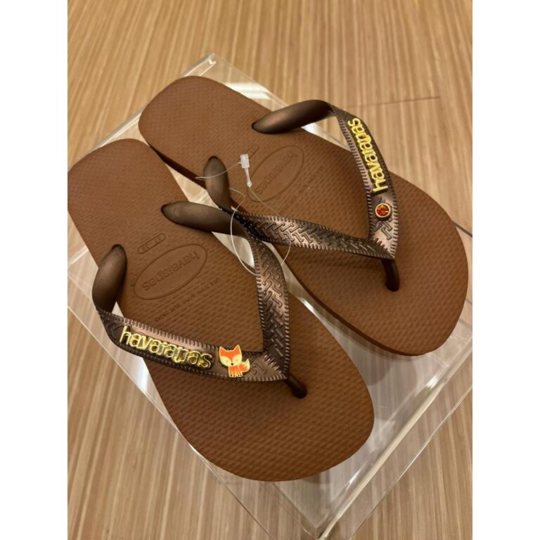 Chinelo Havaianas Top Marrom Ferrugem Ponto de Luz