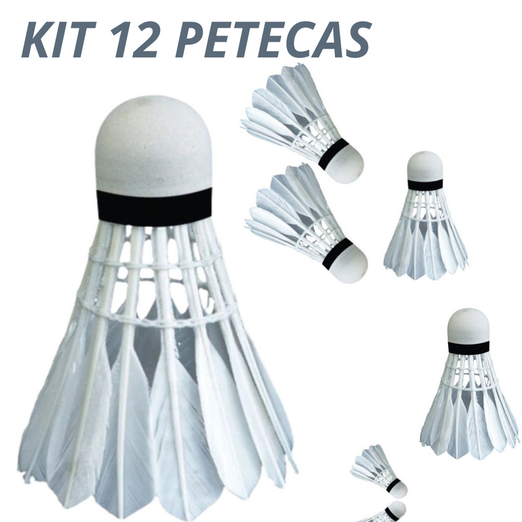 Kit 12/6/3 Petecas de Pena Badminton Praia Lazer Esporte Resistente Yins
