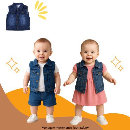 Colete Jeans Infantil Unissex | Roupa Infantil Jea