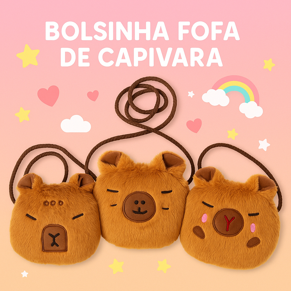 Bolsa Capivara Infantil Feminina Moda Menina Bolsinha