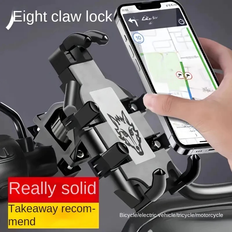 Suporte Antichoque para Celular – Universal para Motos, Bicicletas e Veículos Elétricos com Rotação