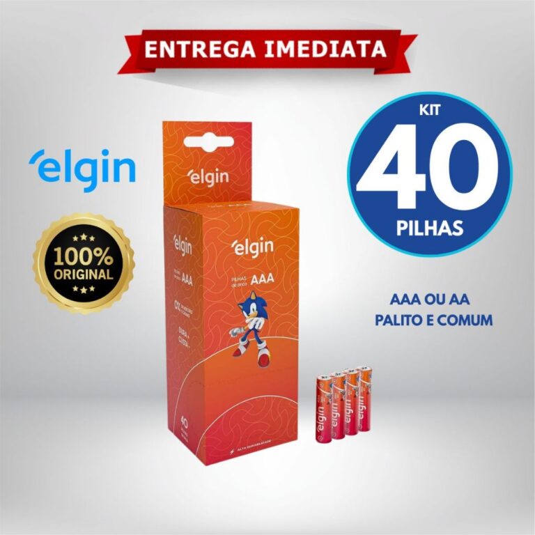 40 Unidades Pilhas de Zinco AA AAA Elgin Palito Co