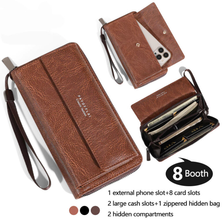 Carteira Longa Com Zíper Dupla Camada Embreagem M