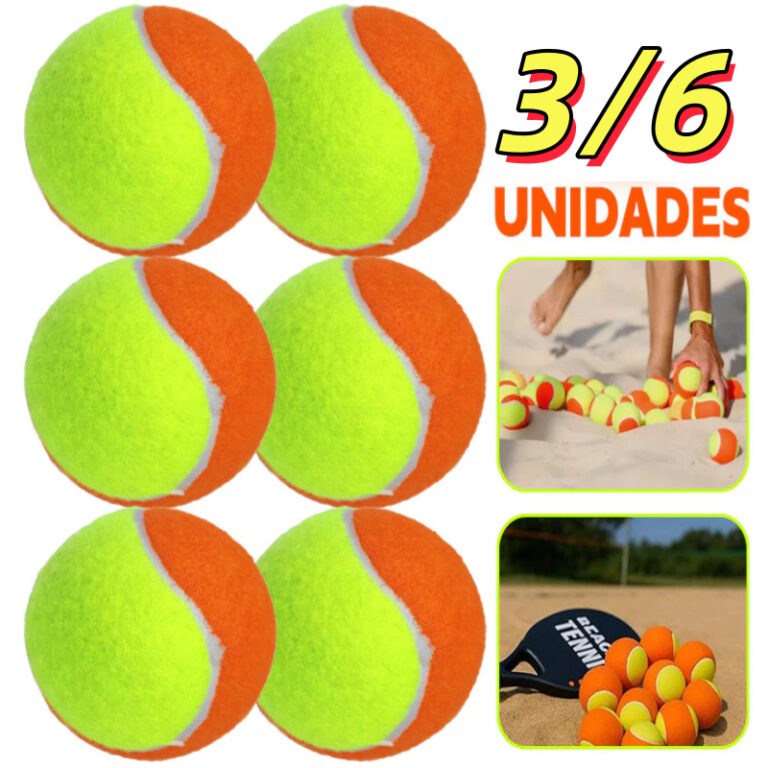 Kit 6 Bolas Beach Tennis Tenis Praia Treino Esport