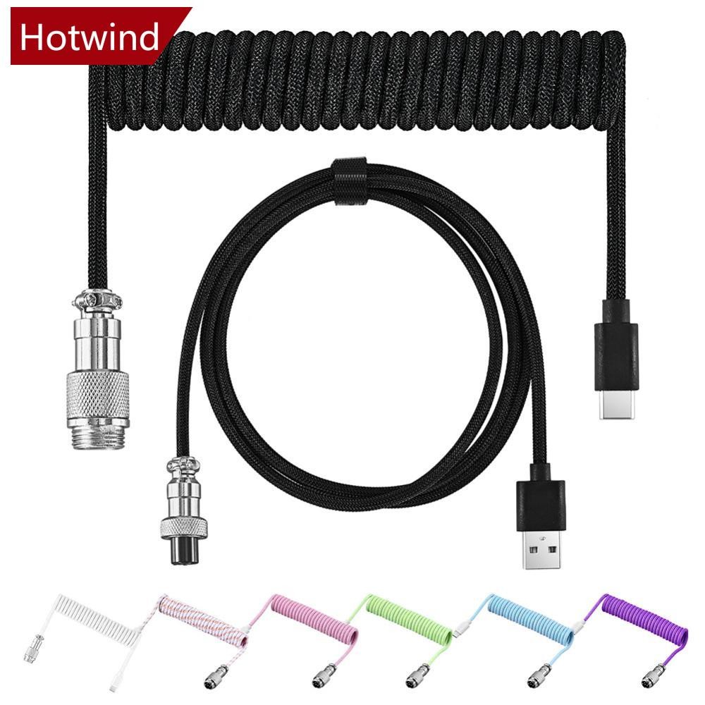 HOTWIND USB A Tipo C Para Teclado Mecânico De Jogos Fio De Manga Dupla Com Cabo De Alimentação Enrol
