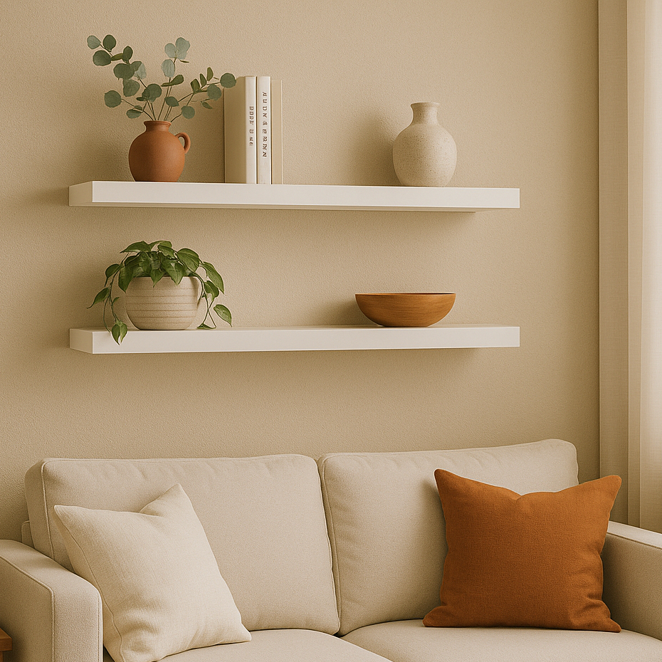 Kit Prateleiras MDF Branco Luxo Nicho Multiuso Sala Cozinha Quarto Banheiro Com Kit De Instalação