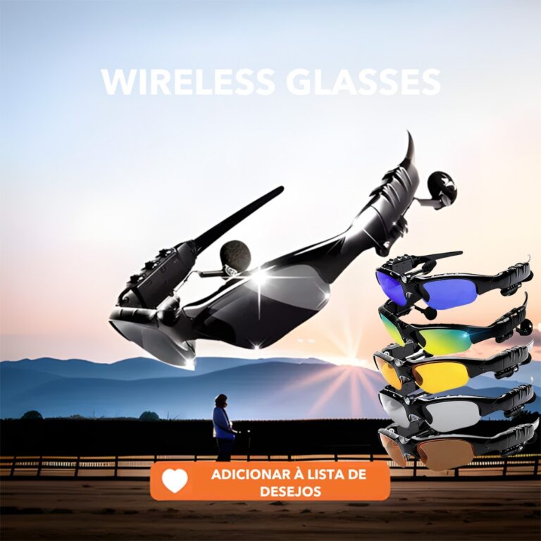 Fone Bluetooth com Óculos de Sol UV400  Proteçã