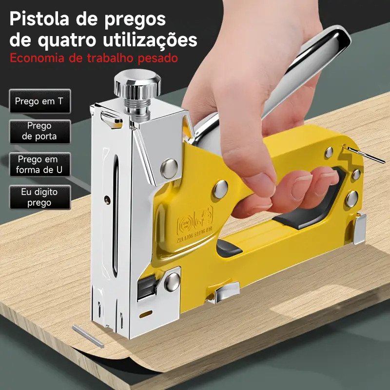 Grampeador de Tapeceiro Alta Pressão Profissional Manual + 1100 Grampos Ferramentas Profissional