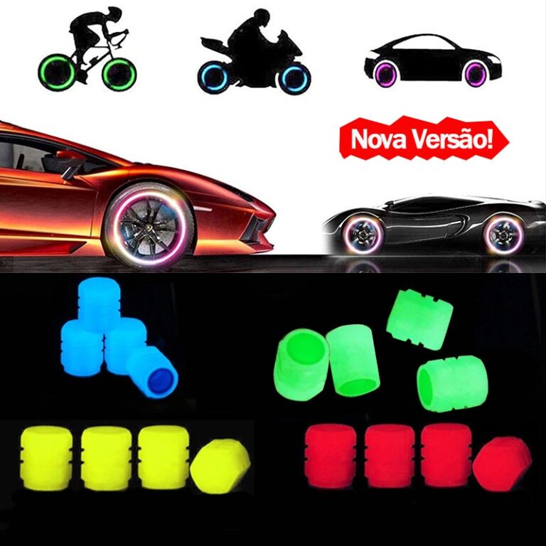 Kit 8 Bico Para Pneu de Carro Moto Bicicleta-Fluor