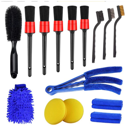 Kit 15 Peças Lavagem Automotiva Esponja + Escova 