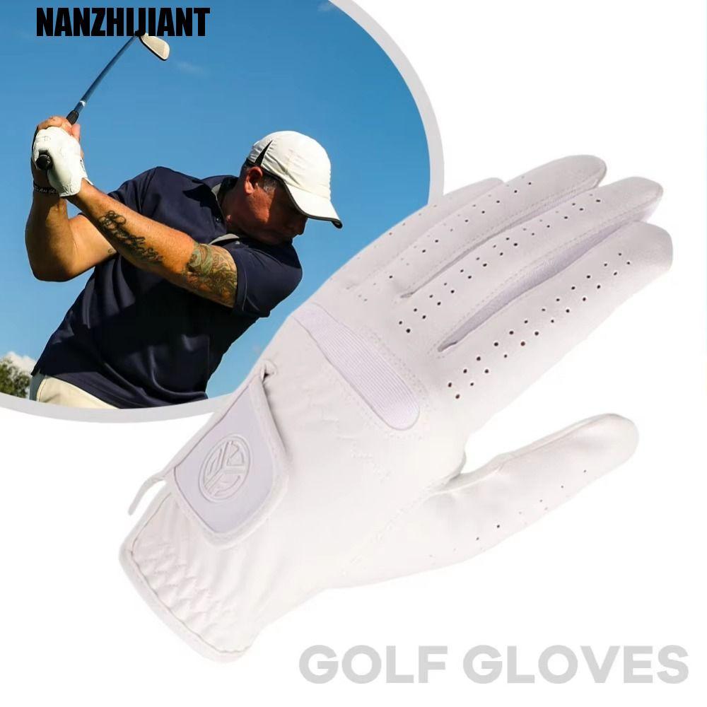 Luva De Golfe De Pano Ultrafibra NANZHIJIANT , Esportiva Masculina Branca Respirável , Antiderrapant