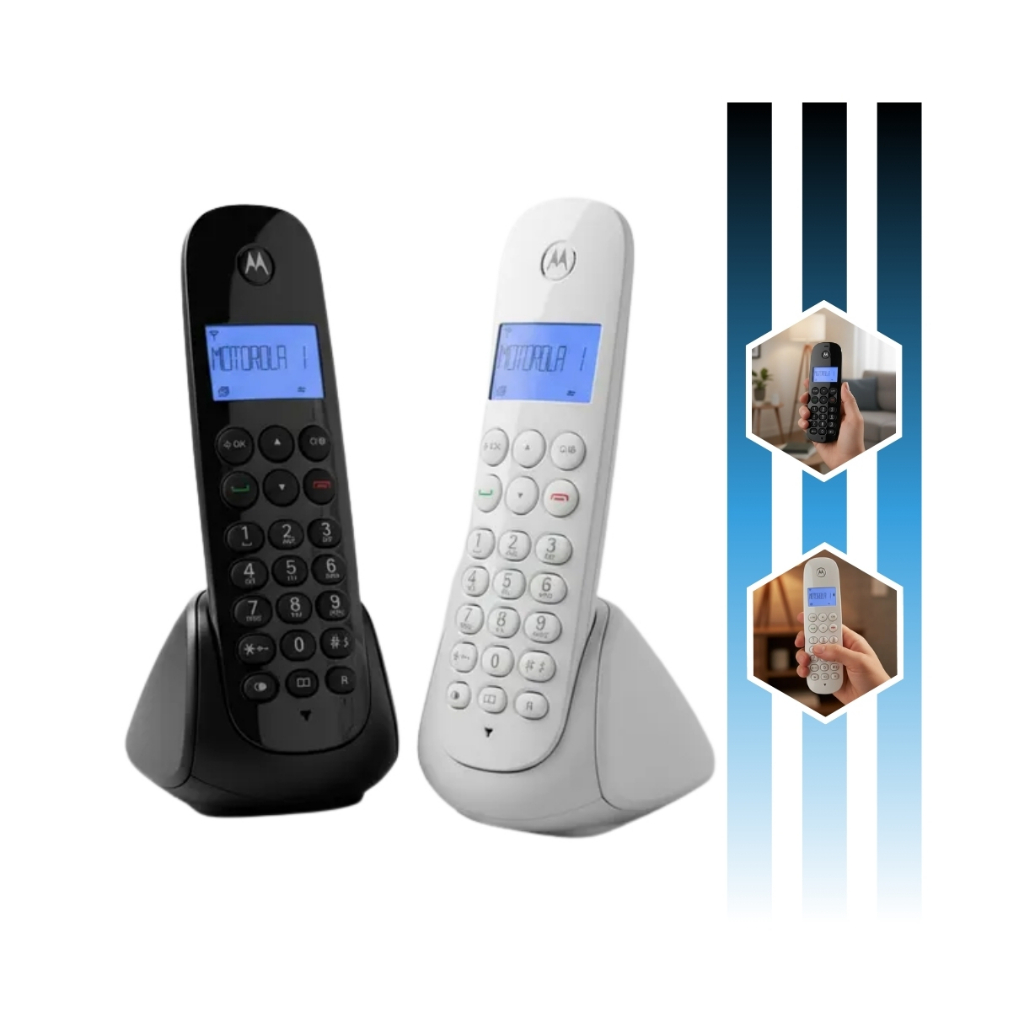 Telefone Sem Fio Com Id De Chamada Moto700 Cor Preto ou Branco Motorola