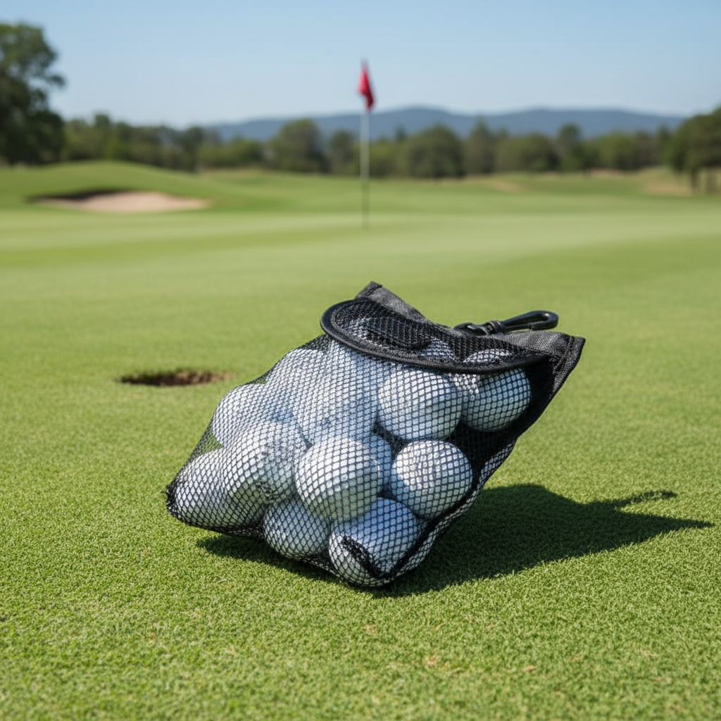 18-Bolsa de Malha para Golfe com Gancho, Organizador de Armazenamento para Iniciantes no Golfe