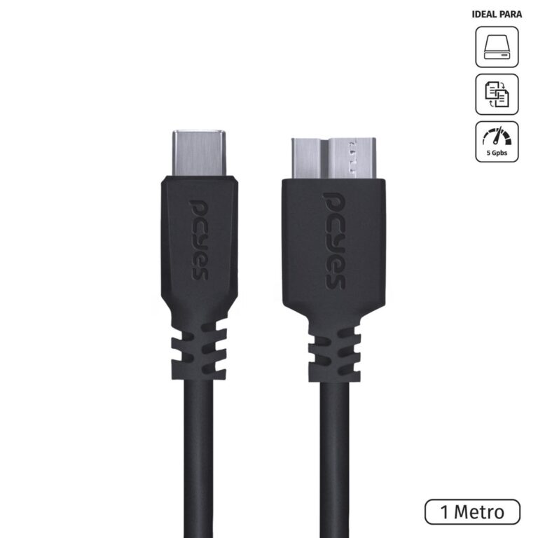 Cabo Para Hd Externo Usb Tipo C Para Micro Usb B 3