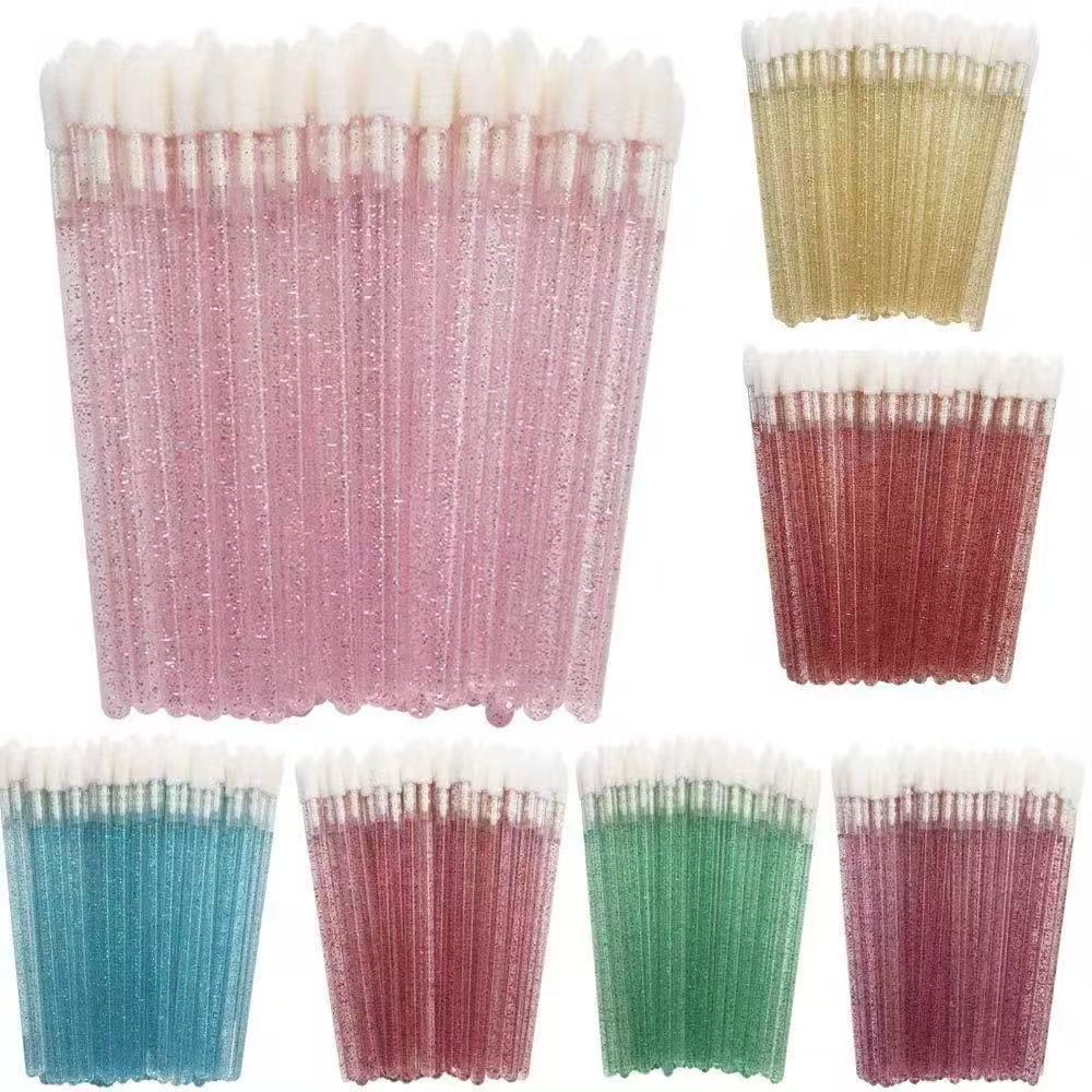 Kit 300 Unidades Desechável para Lábios com Glitter Rosa | Aplicador de Gloss e Batom Profiss