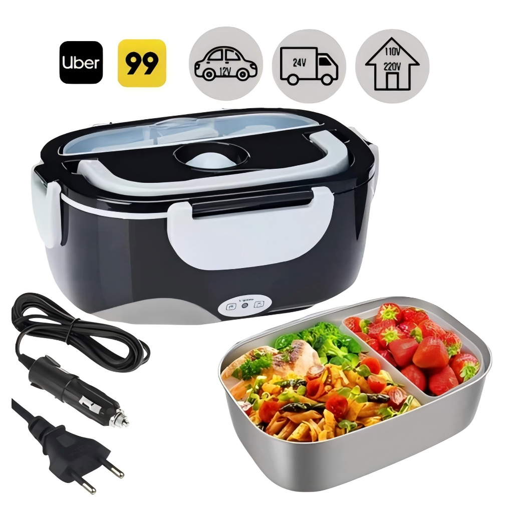 Marmita Elétrica Veicular Tomada Bivolt  1.5 L,110V/220V E 12V/24V – Marmita Térmica Para Comida