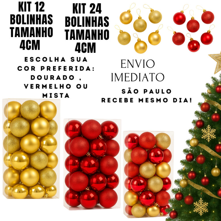 KIT 12  BOLINHAS KIT 24 BOLINHAS DE NATAL BOLAS DE