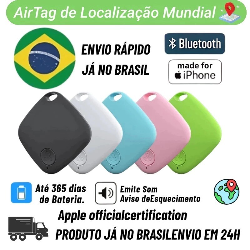 1/2 Kit Rastreador AirTag Smart Localizador GPS (Mala Carro Moto Pet Criança) Sem Limite de Distânci
