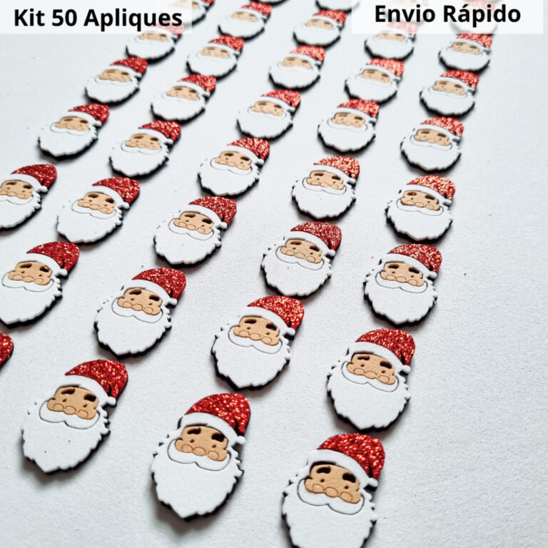 50 Apliques EVA Papai Noel Natal | Corte a Laser |