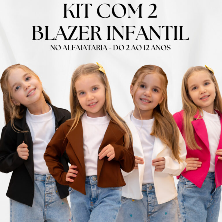 Kit com 2 Blazer Infantil Feminino Elegante Social