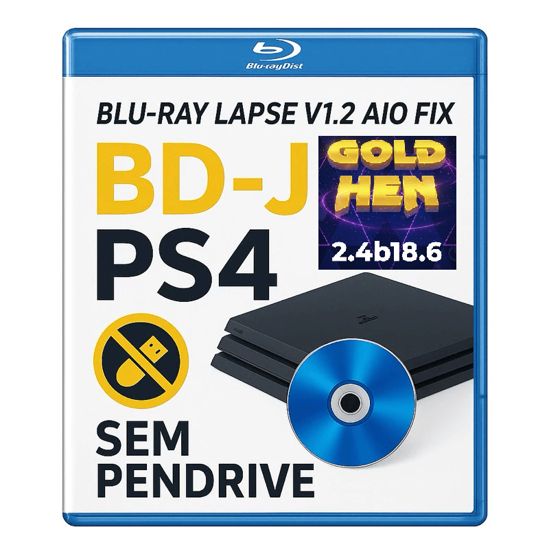 Disco BDJ FW 9.00 até 12.02 PS4 + AIO + Patch + Homebrews Goldhen 2.4.b18.6