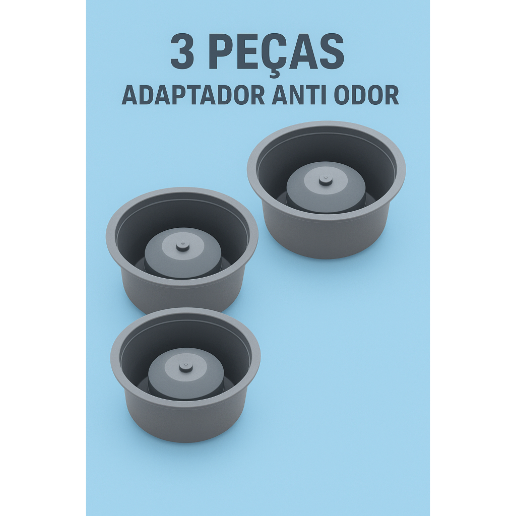 Adaptador Ralo Mau Cheiro Modelo Astra de 10cm Porta Ralos Grelhas Odor Banheiro  Evita  mau cheiro