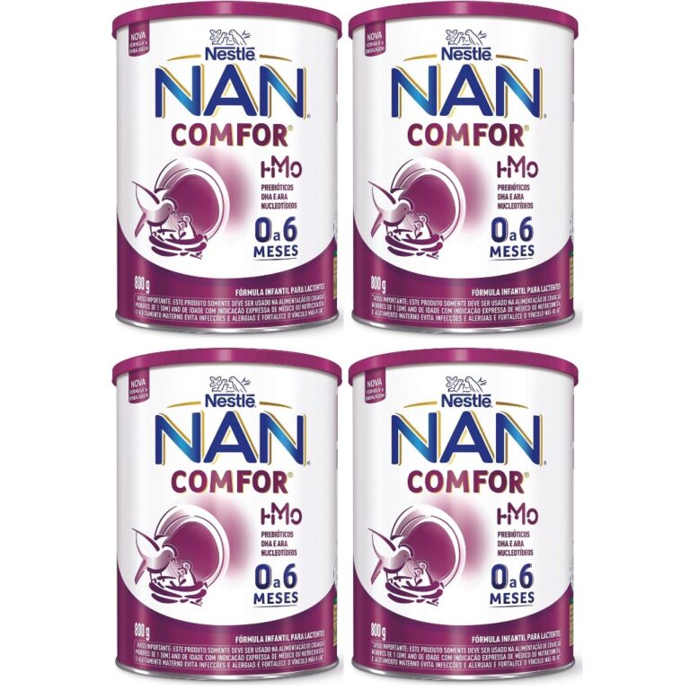 Kit 4 Latas NAN Comfor 800gr 0 à 6 meses (ROXO)